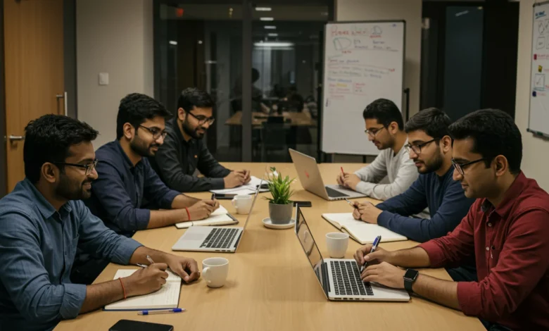 Indian professionals engaging in a focused niche community discussion