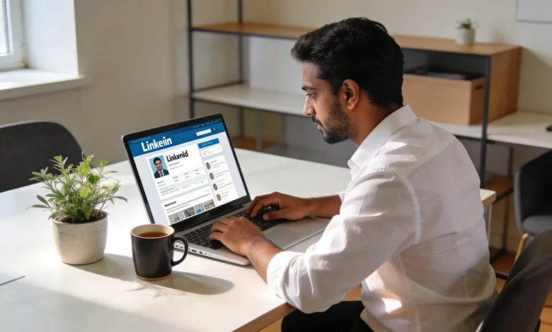 Indian professional building personal brand on LinkedIn