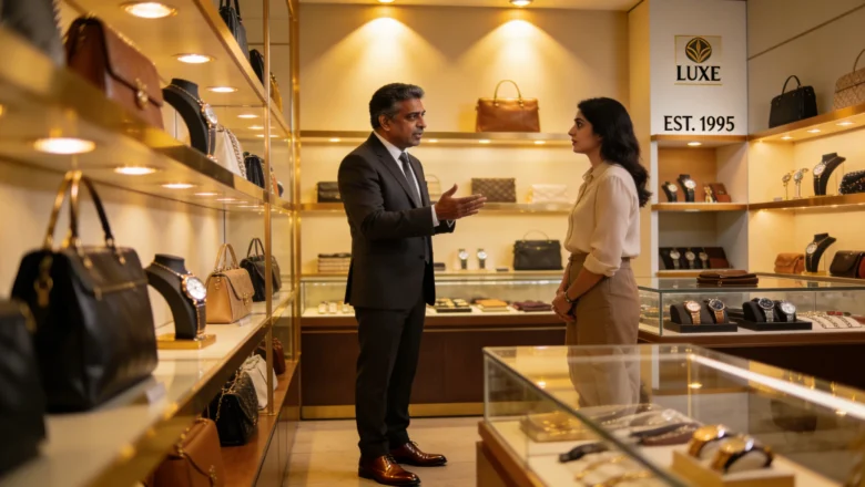 Indian business professional explaining premium pricing to customer.