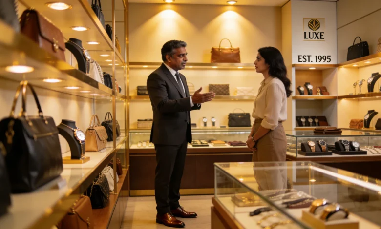 Indian business professional explaining premium pricing to customer.