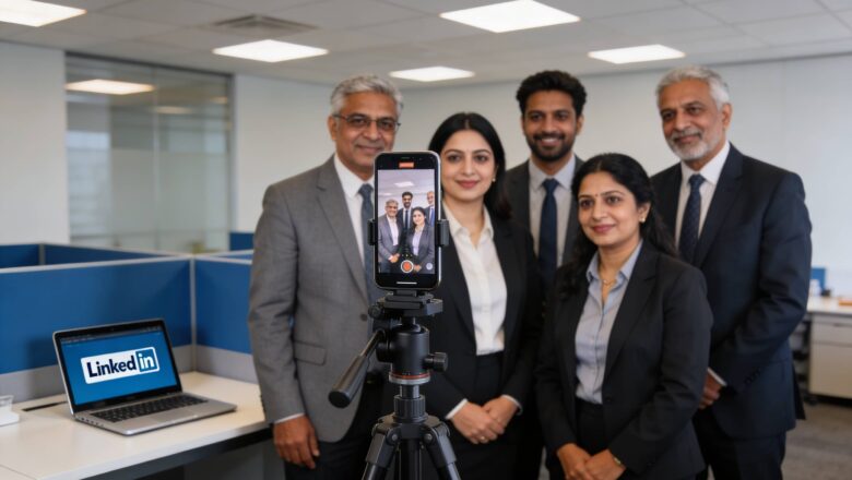 Indian professionals creating vertical short-form video for LinkedIn.