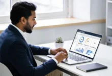 Indian content creator analyzing social media algorithms 2026 on laptop