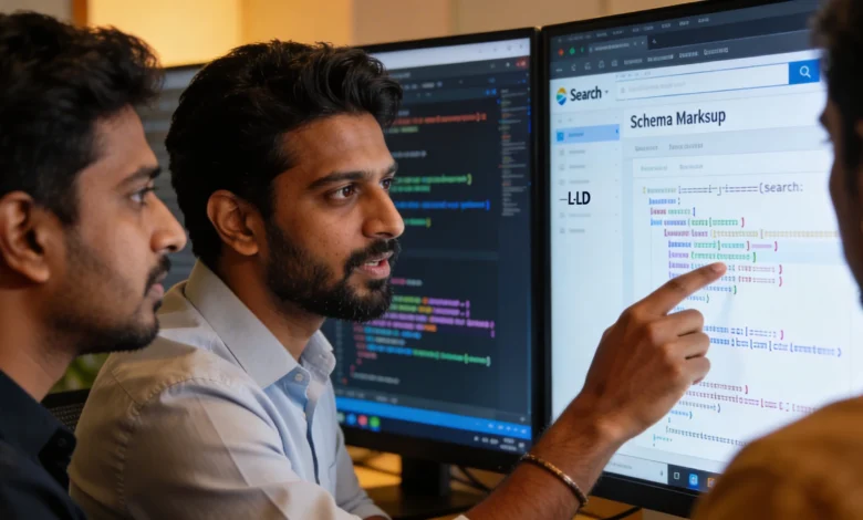 Indian professionals working on structured data for AI search systems