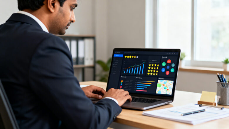 Indian marketer analyzing GBP reviews with AI tools