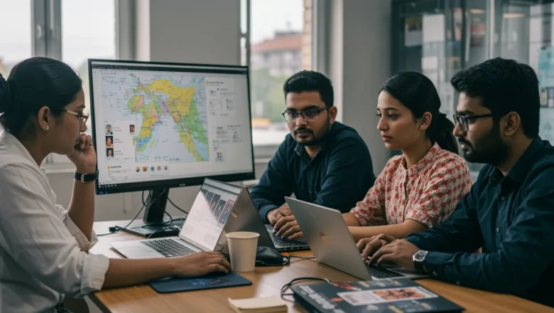 Indian marketing team in Chennai planning vernacular campaigns