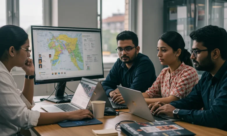 Indian marketing team in Chennai planning vernacular campaigns