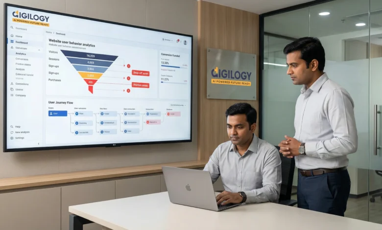conversion rate optimization process showing user behaviour and funnel analysis