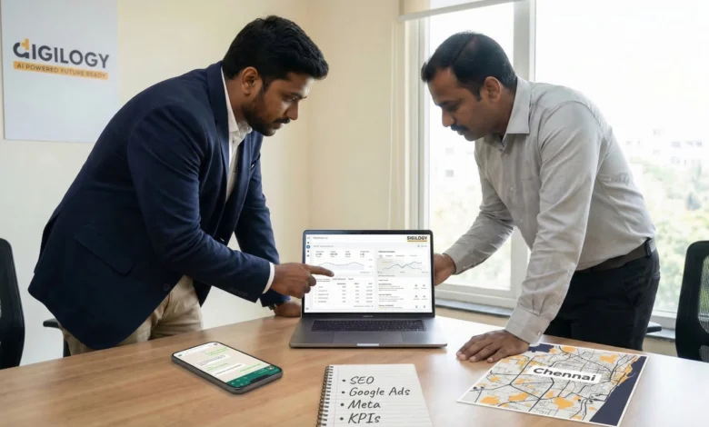 Indian professionals planning digital marketing services in Chennai using SEO and Google Ads