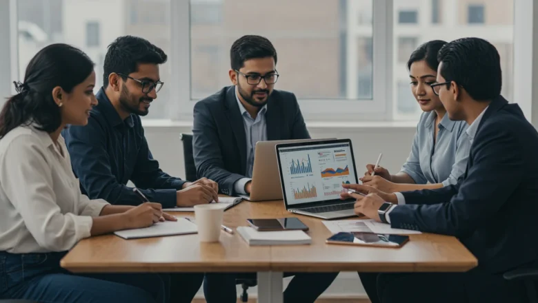 Indian professionals analyzing digital commerce strategies.