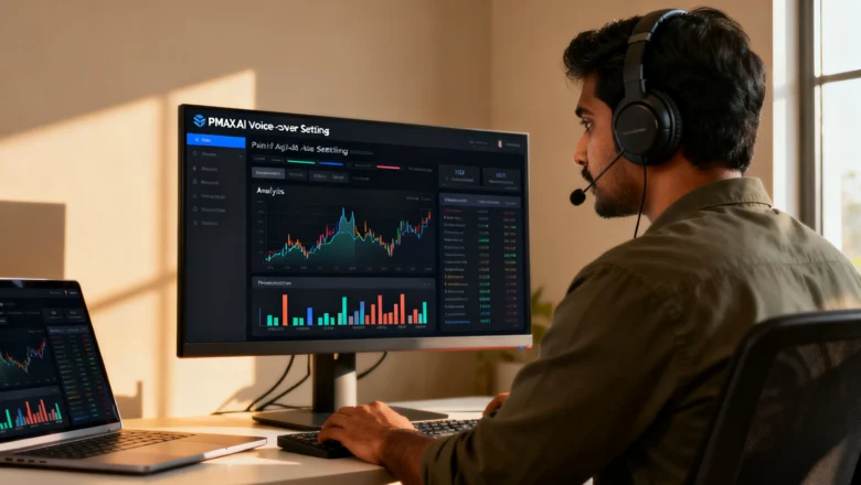 Indian paid ads specialist reviewing PMax AI voice-over settings