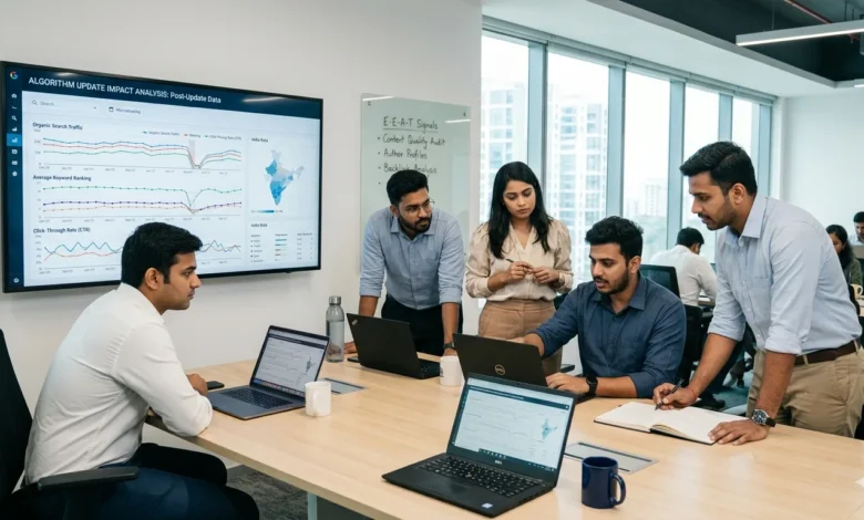 Indian SEO professionals analyzing Google core update ranking changes