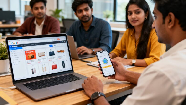 Indian ecommerce marketing team reviewing Google Shopping Ads in Google Lens visual search results
