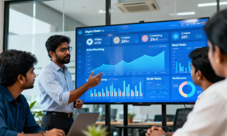 Indian marketing team in Chennai reviewing India digital AdEx growth and media strategy