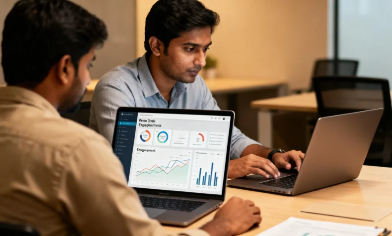 "Indian professionals managing Google Business Profile reviews and responding to customer feedback."