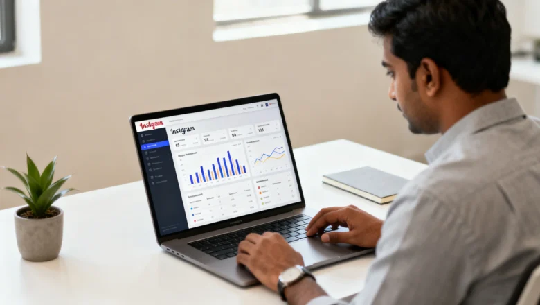 Digital marketer analyzing Instagram algorithm insights for 2026.