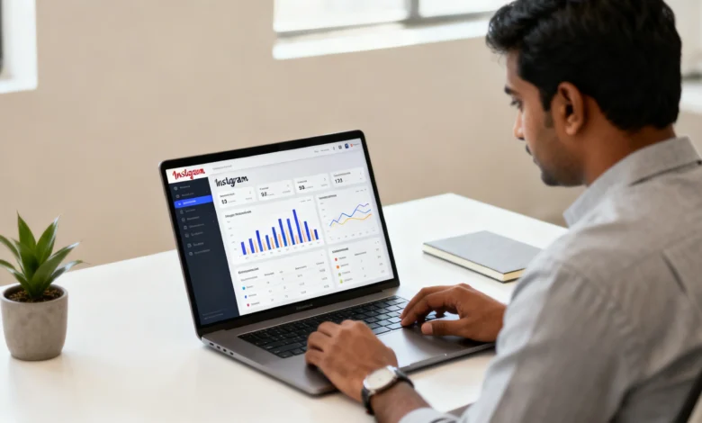 Digital marketer analyzing Instagram algorithm insights for 2026.