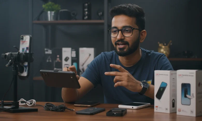 Indian content creator filming Instagram Reels for brand collaboration showing modern creator economy monetization strategy