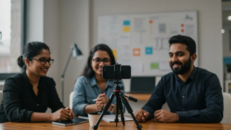 Indian professionals creating LinkedIn B2B marketing video content