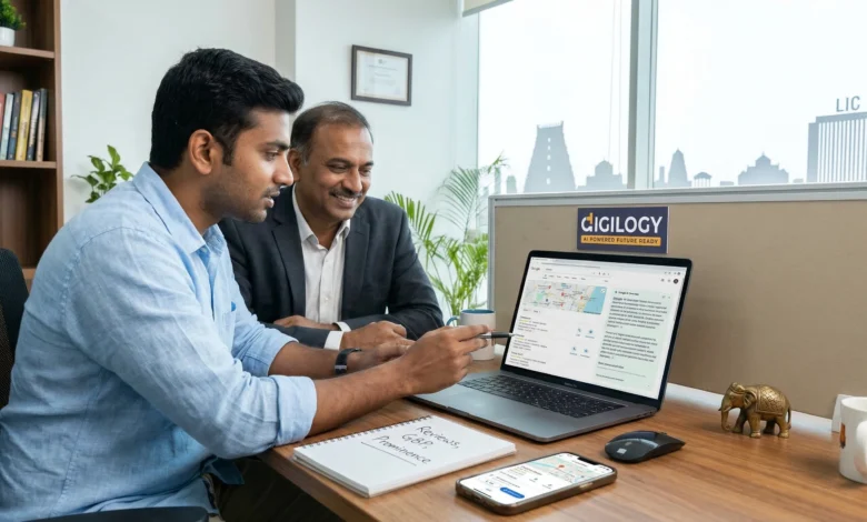 Indian professionals reviewing local SEO in 2026 strategy with Google Maps and AI Overviews