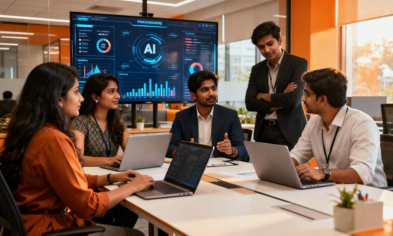 Indian marketing professionals testing AI campaign tools live during a virtual marketing workshop