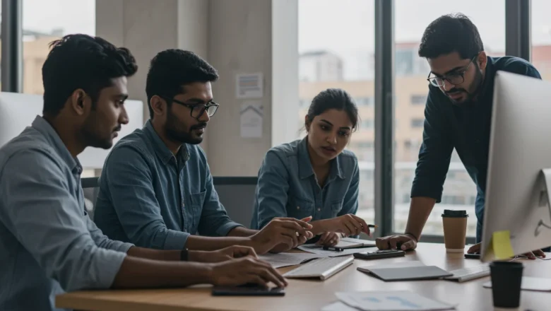 Indian professionals analyzing Meta AI social media tools