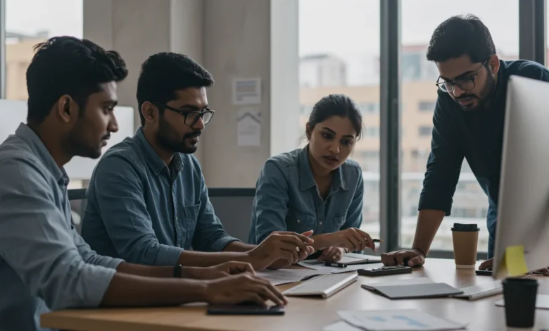 Indian professionals analyzing Meta AI social media tools