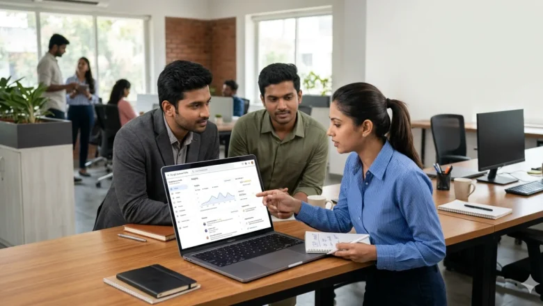 Indian digital marketing team optimizing Google Business Profile for local SEO