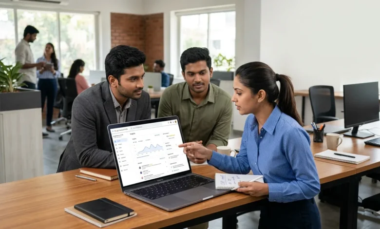 Indian digital marketing team optimizing Google Business Profile for local SEO