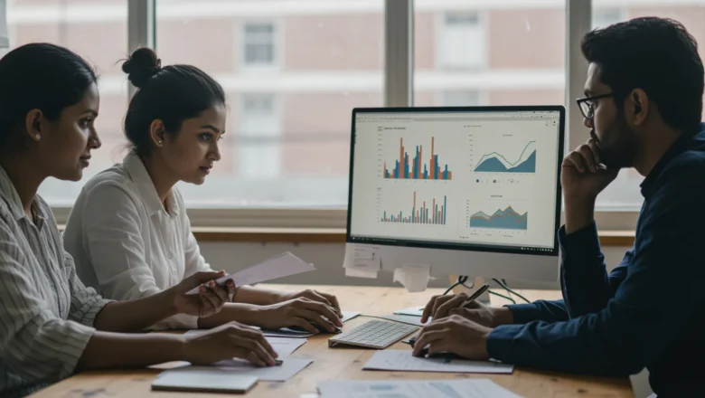 Indian digital marketers reviewing CPM advertising analytics