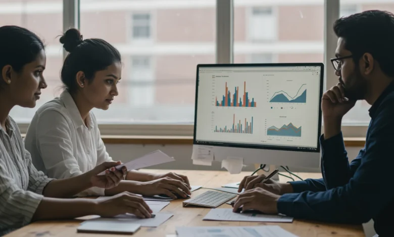 Indian digital marketers reviewing CPM advertising analytics