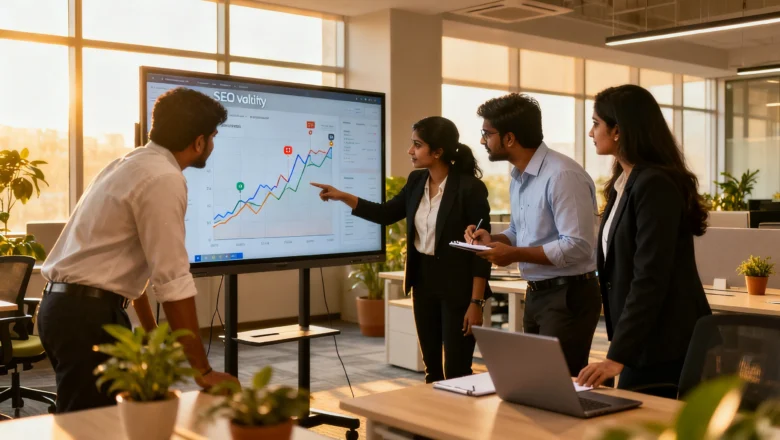 SaaS marketing team reviewing SEO ranking volatility and product page performance