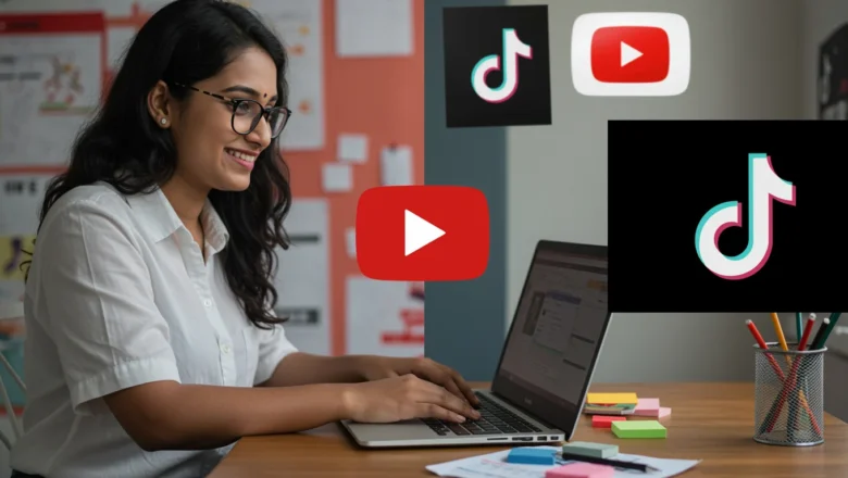 Content creator optimizing videos for TikTok and YouTube SEO