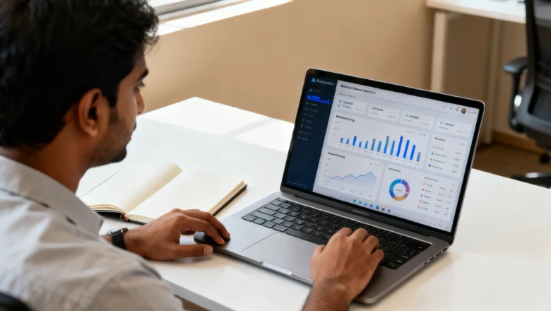 Indian marketer analyzing AI marketing dashboard