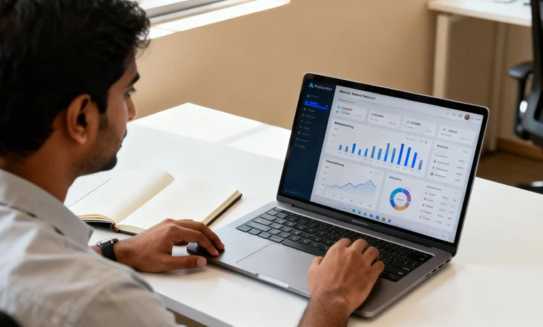 Indian marketer analyzing AI marketing dashboard