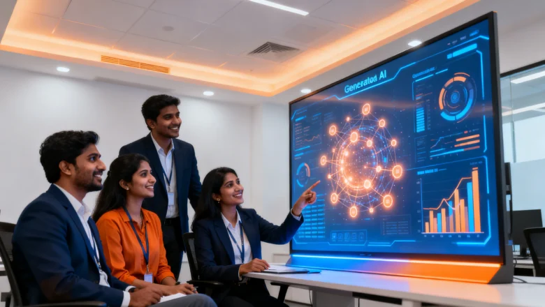 Indian professionals working with artificial intelligence technology.