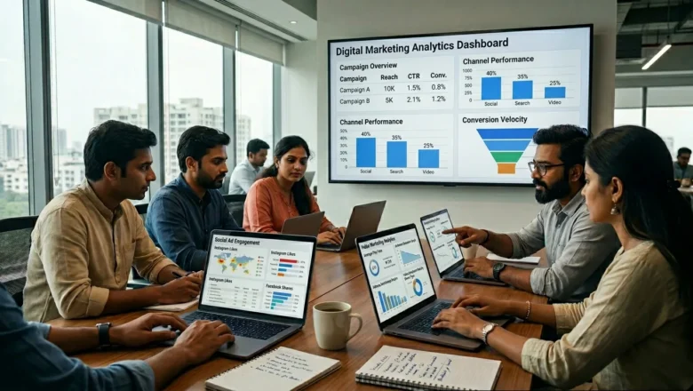 Indian marketing professionals analyzing digital advertising spend growth in India.