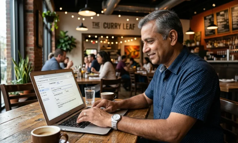 Business owner creating GBP event post.