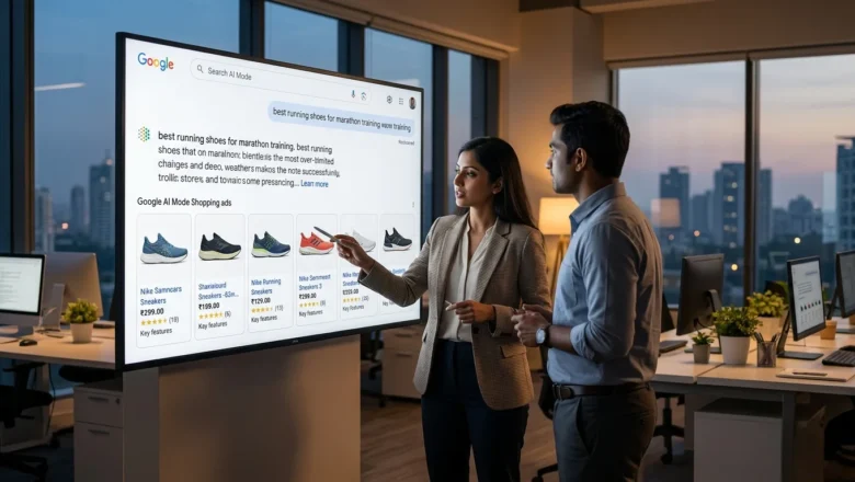 Google Ads in AI Mode conversational search shopping ads interface