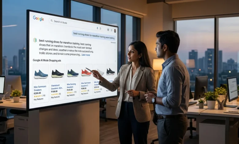 Google Ads in AI Mode conversational search shopping ads interface