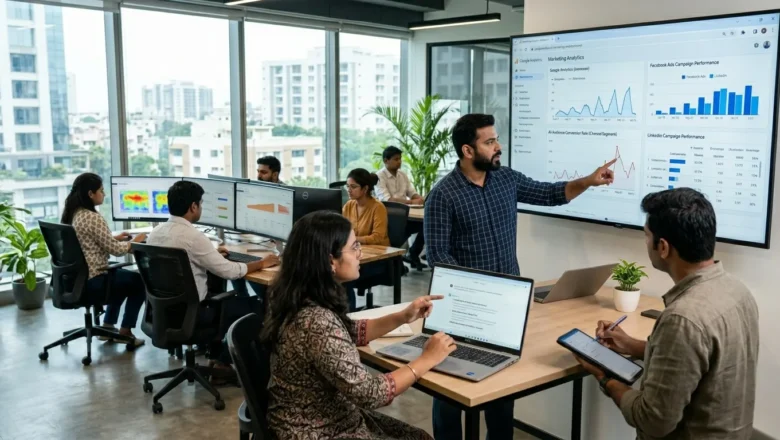 Indian marketers reviewing Google AI Max creative testing