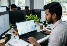 Indian professional managing Local Services Ads on Google Business Profile