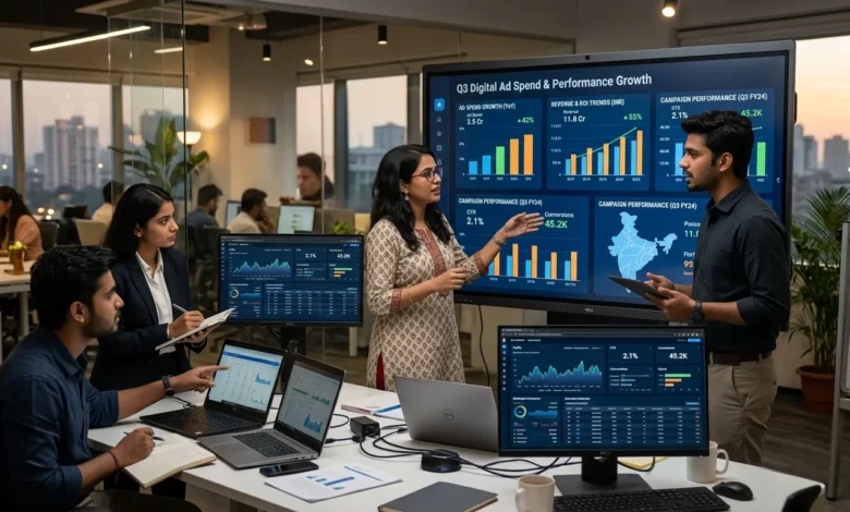 India digital advertising market growth showing digital share reaching 60 percent