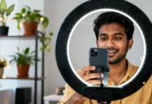 Indian creator filming Instagram reel content