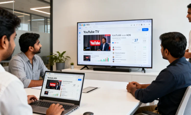 YouTube connected TV advertising analytics dashboard.