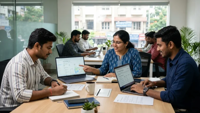Indian local SEO professionals reviewing Google Business Profile review strategy.