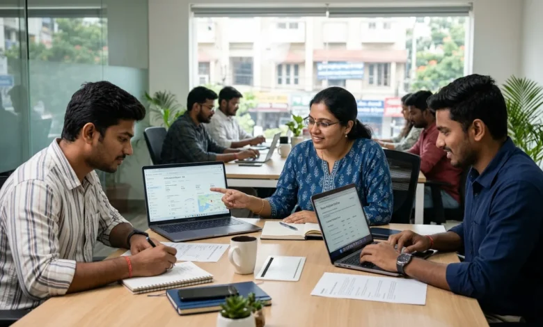 Indian local SEO professionals reviewing Google Business Profile review strategy.