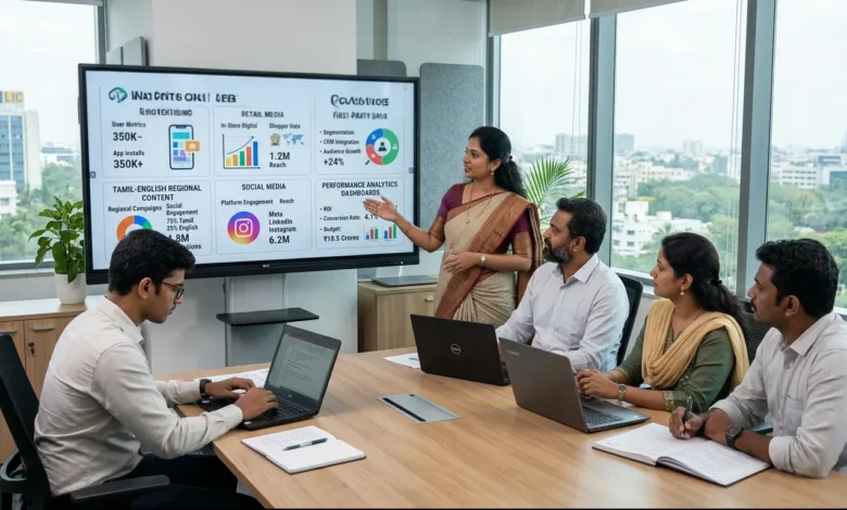 Indian marketing professionals planning a new media mix for Chennai brands using digital advertising data