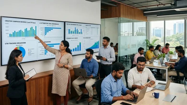 Indian marketers analysing AI attribution links and creator campaign revenue