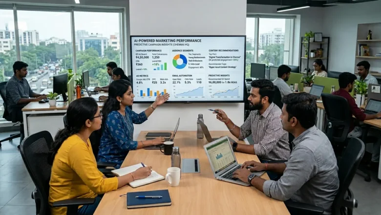 Indian marketing team using AI in marketing for campaign strategy