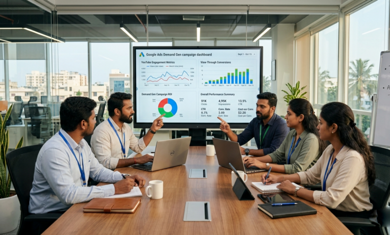 Indian marketers reviewing Google Ads Demand Gen view-through conversion tracking data